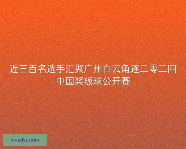 近三百名选手汇聚广州白云角逐二零二四中国桨板球公开赛